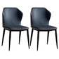 Leather Contemporary Style Dining Chair Matte Finish Wingback Side Chair Dark Blue 2 Piece Set Clearhalo 'Dining Chairs' 'Dining Tables & Seating' 'dining_chair' 'furn' 'furn_dining_chair' 'Furniture' 'furniture_dining_chair' 'Kitchen & Dining Furniture' 4985859
