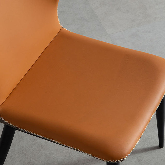 Leather Contemporary Style Dining Chair Matte Finish Wingback Side Chair Clearhalo 'Dining Chairs' 'Dining Tables & Seating' 'dining_chair' 'furn' 'furn_dining_chair' 'Furniture' 'furniture_dining_chair' 'Kitchen & Dining Furniture' 4985863