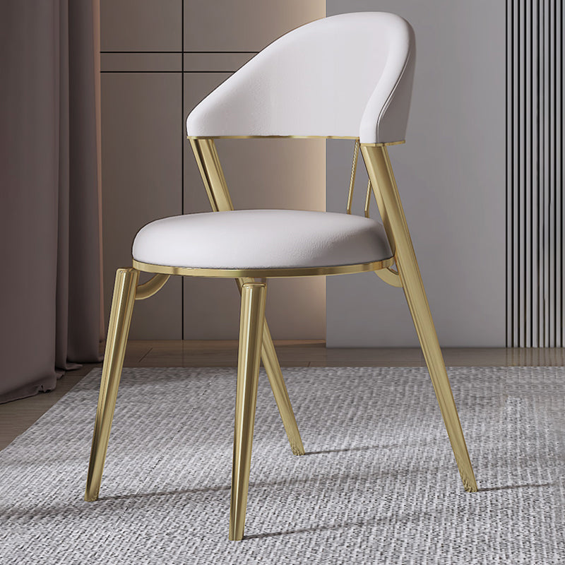 Glam Style Leather Dining Side Chair Open Back Indoor Dining Chair Clearhalo 'Dining Chairs' 'Dining Tables & Seating' 'dining_chair' 'furn' 'furn_dining_chair' 'Furniture' 'furniture_dining_chair' 'Kitchen & Dining Furniture' 4985873