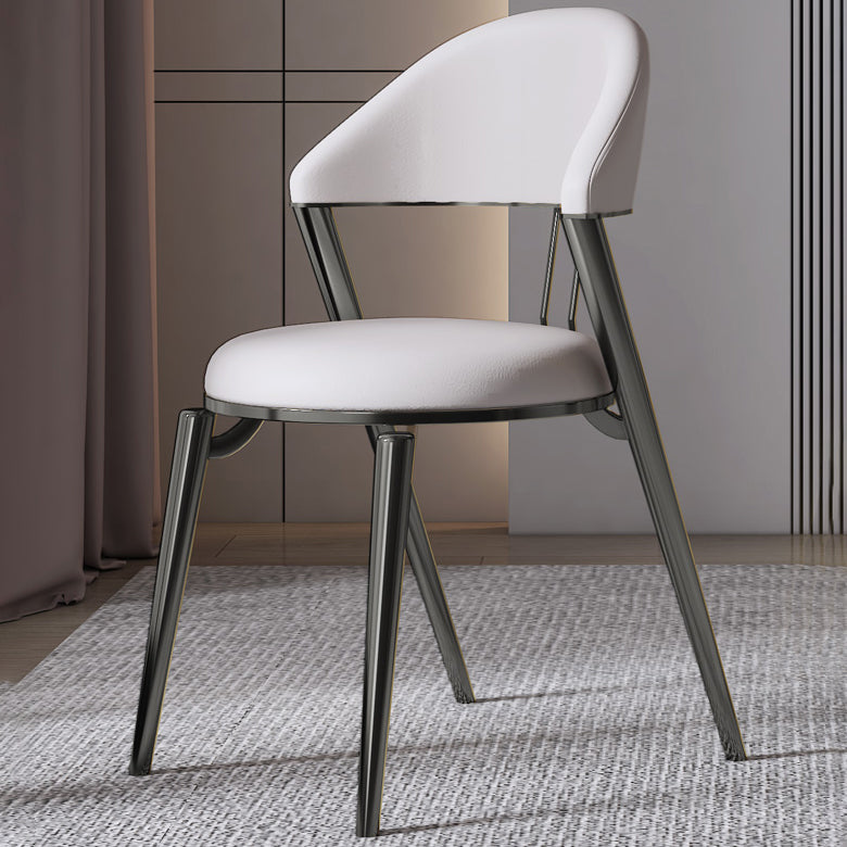 Glam Style Leather Dining Side Chair Open Back Indoor Dining Chair Clearhalo 'Dining Chairs' 'Dining Tables & Seating' 'dining_chair' 'furn' 'furn_dining_chair' 'Furniture' 'furniture_dining_chair' 'Kitchen & Dining Furniture' 4985874