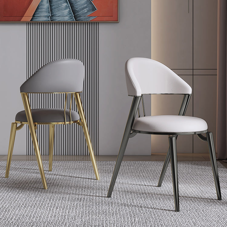 Glam Style Leather Dining Side Chair Open Back Indoor Dining Chair Clearhalo 'Dining Chairs' 'Dining Tables & Seating' 'dining_chair' 'furn' 'furn_dining_chair' 'Furniture' 'furniture_dining_chair' 'Kitchen & Dining Furniture' 4985876