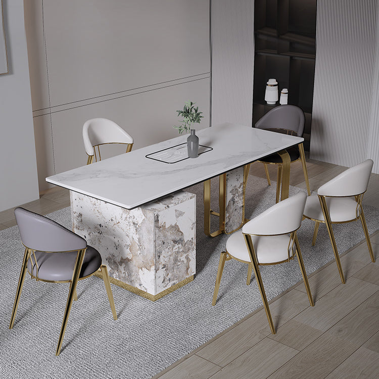 Glam Style Leather Dining Side Chair Open Back Indoor Dining Chair Clearhalo 'Dining Chairs' 'Dining Tables & Seating' 'dining_chair' 'furn' 'furn_dining_chair' 'Furniture' 'furniture_dining_chair' 'Kitchen & Dining Furniture' 4985878