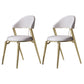 Glam Style Leather Dining Side Chair Open Back Indoor Dining Chair Beige 2 Piece Set Brass Gold Clearhalo 'Dining Chairs' 'Dining Tables & Seating' 'dining_chair' 'furn' 'furn_dining_chair' 'Furniture' 'furniture_dining_chair' 'Kitchen & Dining Furniture' 4985880