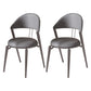 Glam Style Leather Dining Side Chair Open Back Indoor Dining Chair Dark Gray 2 Piece Set Black Clearhalo 'Dining Chairs' 'Dining Tables & Seating' 'dining_chair' 'furn' 'furn_dining_chair' 'Furniture' 'furniture_dining_chair' 'Kitchen & Dining Furniture' 4985883