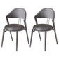 Glam Style Leather Dining Side Chair Open Back Indoor Dining Chair Dark Gray 2 Piece Set Gray Clearhalo 'Dining Chairs' 'Dining Tables & Seating' 'dining_chair' 'furn' 'furn_dining_chair' 'Furniture' 'furniture_dining_chair' 'Kitchen & Dining Furniture' 4985886