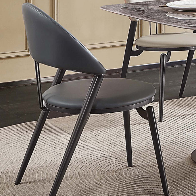 Glam Style Leather Dining Side Chair Open Back Indoor Dining Chair Clearhalo 'Dining Chairs' 'Dining Tables & Seating' 'dining_chair' 'furn' 'furn_dining_chair' 'Furniture' 'furniture_dining_chair' 'Kitchen & Dining Furniture' 4985888