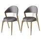 Glam Style Leather Dining Side Chair Open Back Indoor Dining Chair Dark Gray 2 Piece Set Brass Gold Clearhalo 'Dining Chairs' 'Dining Tables & Seating' 'dining_chair' 'furn' 'furn_dining_chair' 'Furniture' 'furniture_dining_chair' 'Kitchen & Dining Furniture' 4985889