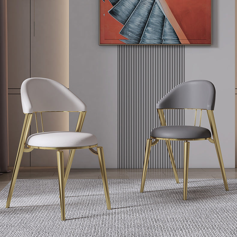 Glam Style Leather Dining Side Chair Open Back Indoor Dining Chair Clearhalo 'Dining Chairs' 'Dining Tables & Seating' 'dining_chair' 'furn' 'furn_dining_chair' 'Furniture' 'furniture_dining_chair' 'Kitchen & Dining Furniture' 4985891