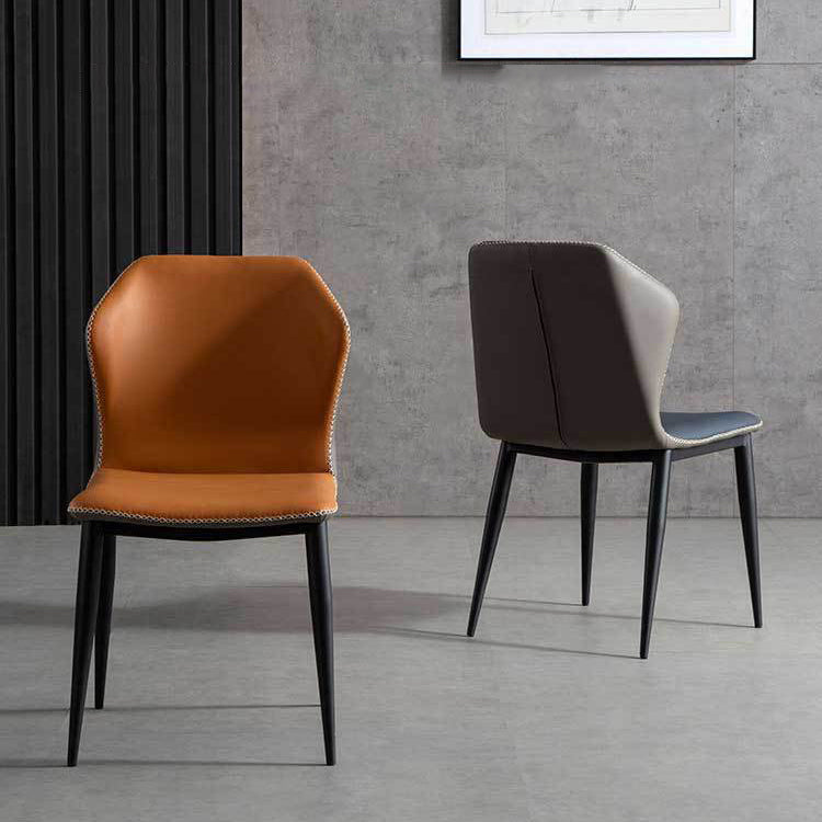 Armless Dining Chairs Contemporary Faux Leather Side Chairs for Dining Room Clearhalo 'Dining Chairs' 'Dining Tables & Seating' 'dining_chair' 'furn' 'furn_dining_chair' 'Furniture' 'furniture_dining_chair' 'Kitchen & Dining Furniture' 4985901