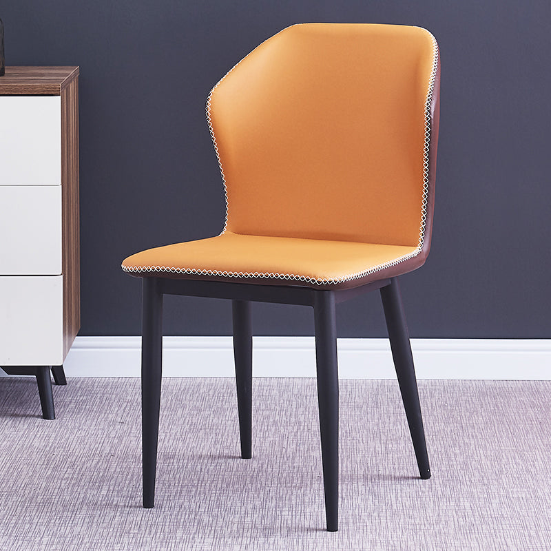 Armless Dining Chairs Contemporary Faux Leather Side Chairs for Dining Room Clearhalo 'Dining Chairs' 'Dining Tables & Seating' 'dining_chair' 'furn' 'furn_dining_chair' 'Furniture' 'furniture_dining_chair' 'Kitchen & Dining Furniture' 4985910