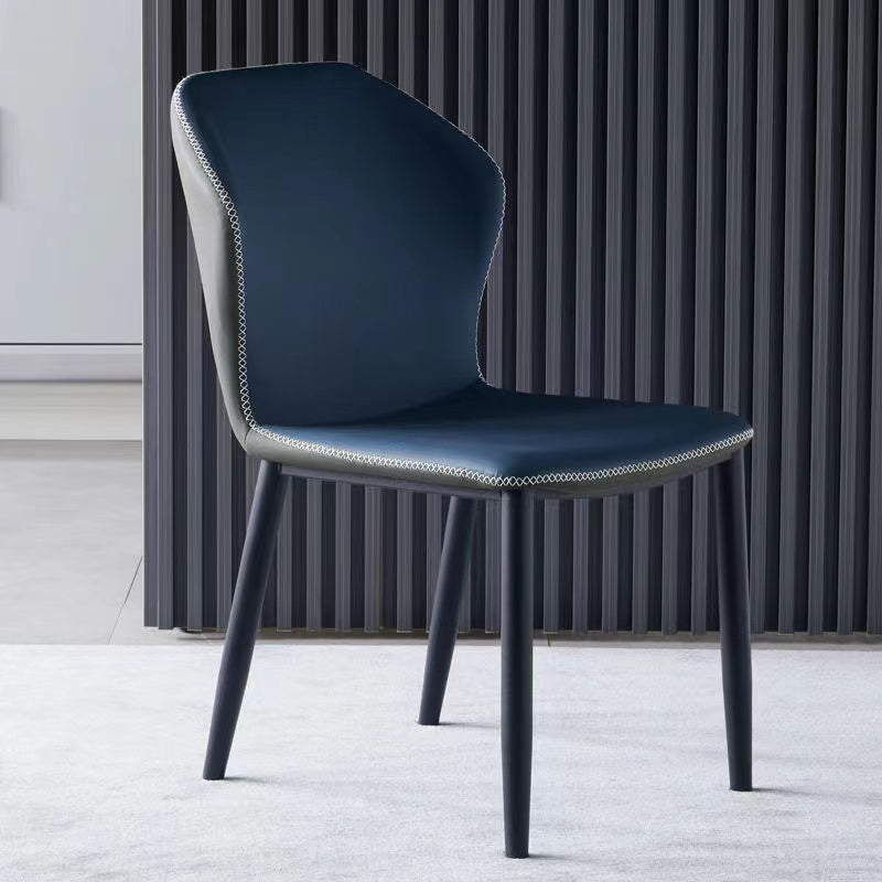 Armless Dining Chairs Contemporary Faux Leather Side Chairs for Dining Room Clearhalo 'Dining Chairs' 'Dining Tables & Seating' 'dining_chair' 'furn' 'furn_dining_chair' 'Furniture' 'furniture_dining_chair' 'Kitchen & Dining Furniture' 4985911
