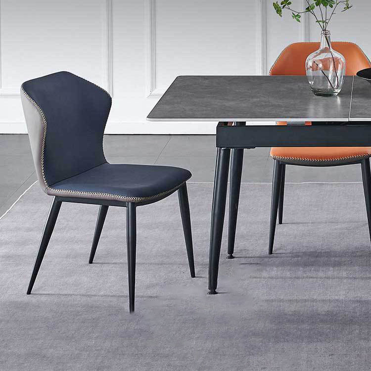 Armless Dining Chairs Contemporary Faux Leather Side Chairs for Dining Room Clearhalo 'Dining Chairs' 'Dining Tables & Seating' 'dining_chair' 'furn' 'furn_dining_chair' 'Furniture' 'furniture_dining_chair' 'Kitchen & Dining Furniture' 4985915