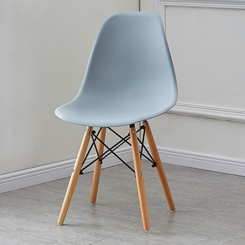 Scandinavian Wood Kitchen Dining Chair Armless Solid Back Chair Light Gray Clearhalo 'Dining Chairs' 'Dining Tables & Seating' 'dining_chair' 'Furniture' 'furniture_dining_chair' 'Kitchen & Dining Furniture' 4985919