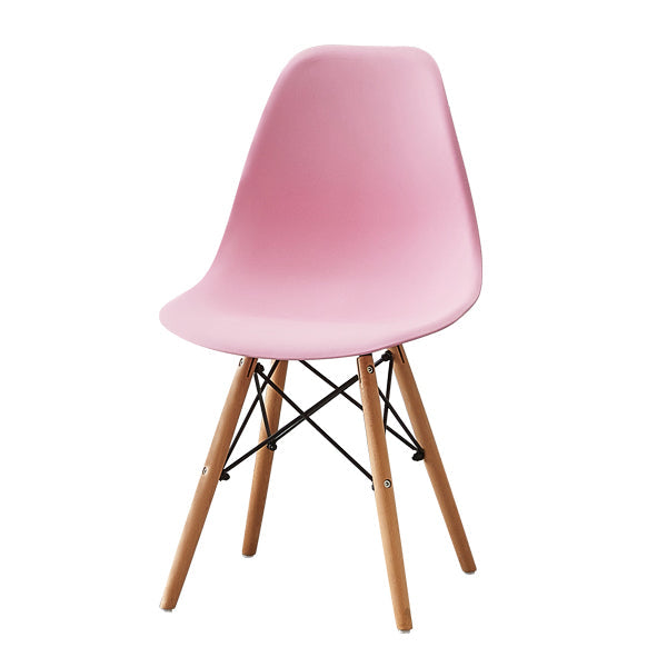Scandinavian Wood Kitchen Dining Chair Armless Solid Back Chair Pink Clearhalo 'Dining Chairs' 'Dining Tables & Seating' 'dining_chair' 'Furniture' 'furniture_dining_chair' 'Kitchen & Dining Furniture' 4985926