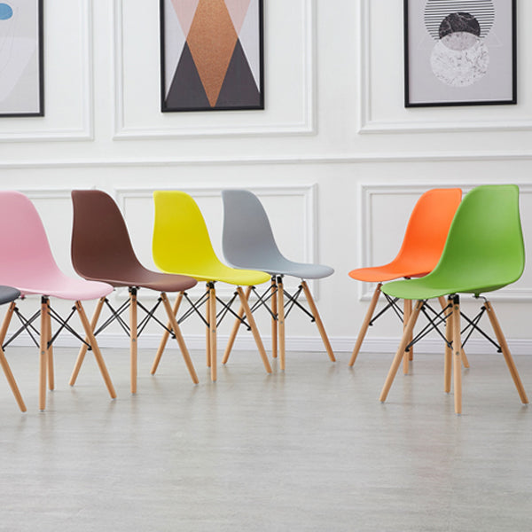 Scandinavian Wood Kitchen Dining Chair Armless Solid Back Chair Clearhalo 'Dining Chairs' 'Dining Tables & Seating' 'dining_chair' 'Furniture' 'furniture_dining_chair' 'Kitchen & Dining Furniture' 4985938