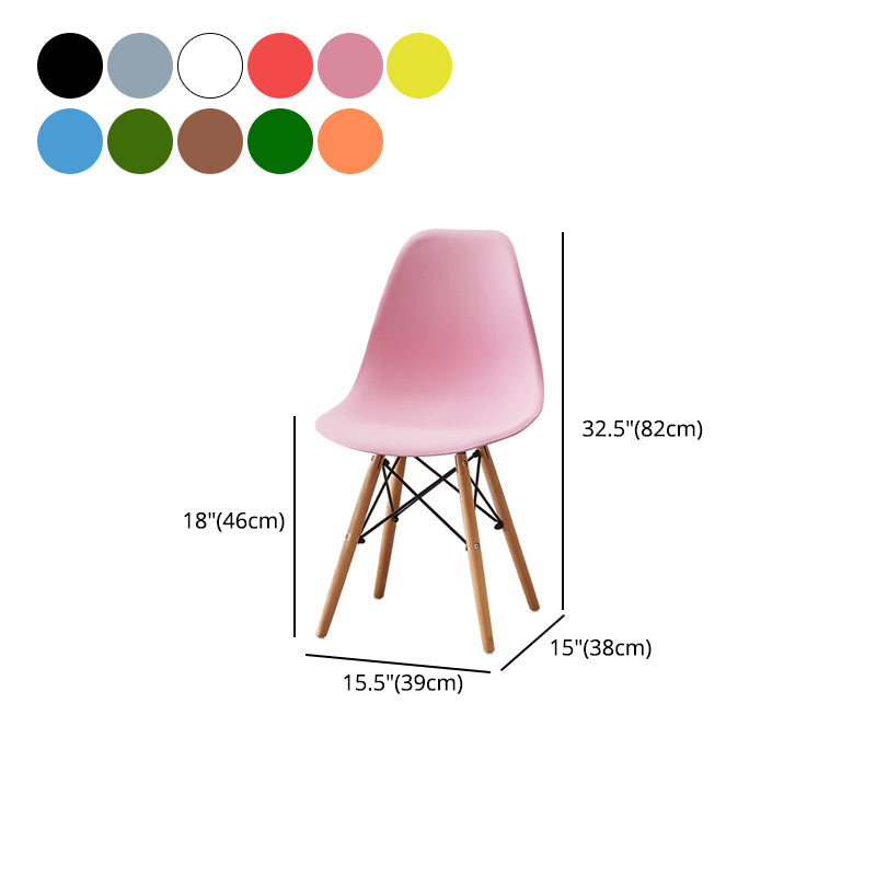 Scandinavian Wood Kitchen Dining Chair Armless Solid Back Chair Clearhalo 'Dining Chairs' 'Dining Tables & Seating' 'dining_chair' 'Furniture' 'furniture_dining_chair' 'Kitchen & Dining Furniture' 4985940