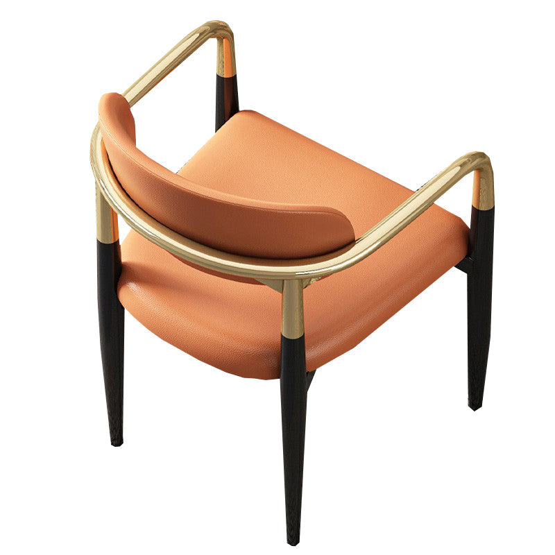 Modern Dining Room Side Chairs Arm Dining Chairs for Kitchen Orange 1 Piece Clearhalo 'Dining Chairs' 'Dining Tables & Seating' 'dining_chair' 'furn' 'furn_dining_chair' 'Furniture' 'furniture_dining_chair' 'Kitchen & Dining Furniture' 4985942