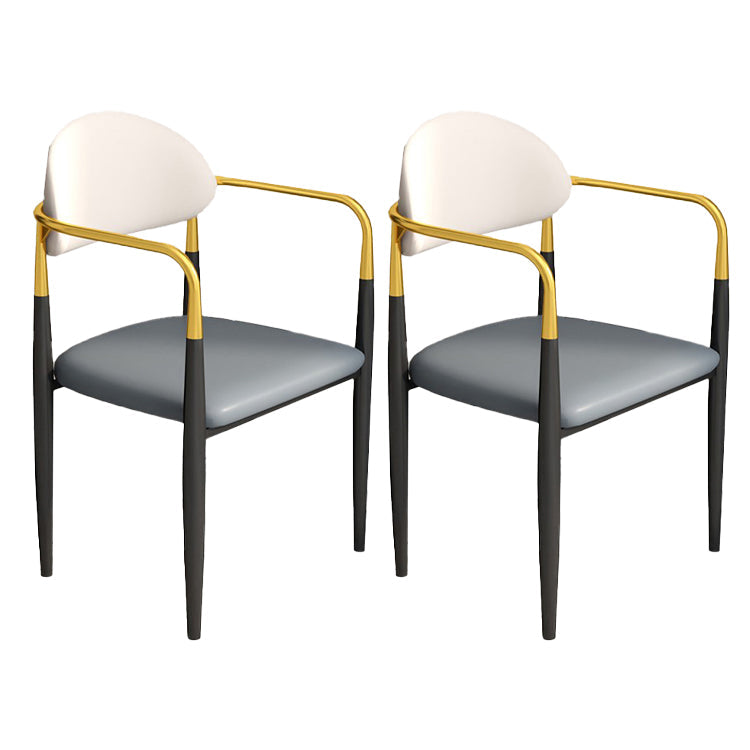 Modern Dining Room Side Chairs Arm Dining Chairs for Kitchen Grey 2 Piece Set Clearhalo 'Dining Chairs' 'Dining Tables & Seating' 'dining_chair' 'furn' 'furn_dining_chair' 'Furniture' 'furniture_dining_chair' 'Kitchen & Dining Furniture' 4985950