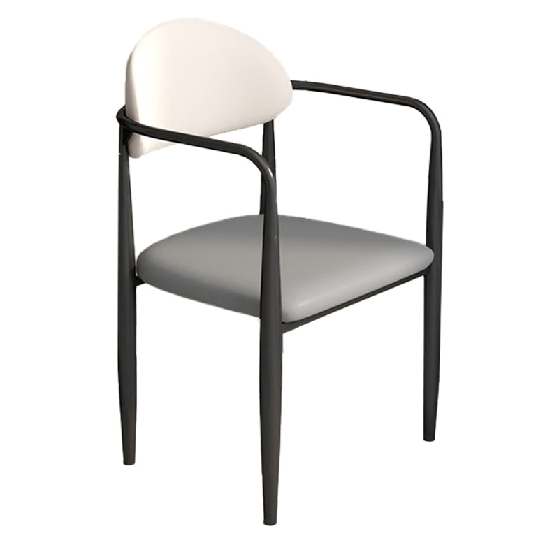 Modern Dining Room Side Chairs Arm Dining Chairs for Kitchen Black-Gray 1 Piece Clearhalo 'Dining Chairs' 'Dining Tables & Seating' 'dining_chair' 'furn' 'furn_dining_chair' 'Furniture' 'furniture_dining_chair' 'Kitchen & Dining Furniture' 4985956