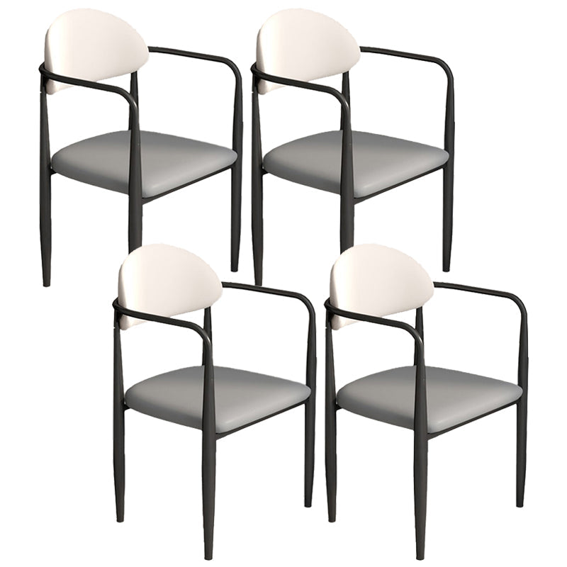 Modern Dining Room Side Chairs Arm Dining Chairs for Kitchen Black-Gray 4 Piece Set Clearhalo 'Dining Chairs' 'Dining Tables & Seating' 'dining_chair' 'furn' 'furn_dining_chair' 'Furniture' 'furniture_dining_chair' 'Kitchen & Dining Furniture' 4985958