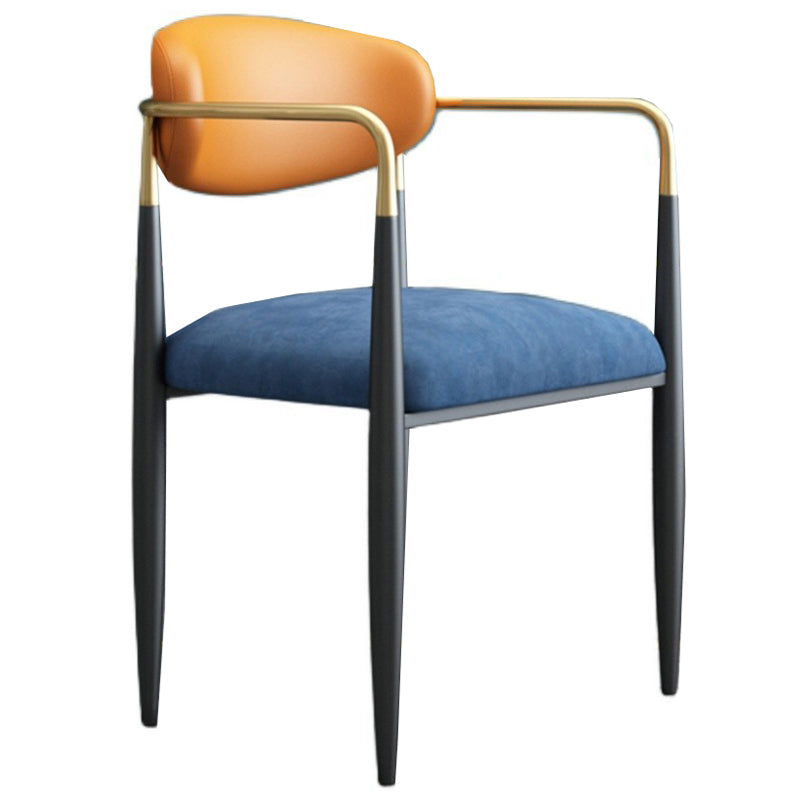 Modern Dining Room Side Chairs Arm Dining Chairs for Kitchen Blue 1 Piece Clearhalo 'Dining Chairs' 'Dining Tables & Seating' 'dining_chair' 'furn' 'furn_dining_chair' 'Furniture' 'furniture_dining_chair' 'Kitchen & Dining Furniture' 4985959