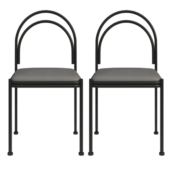Contemporary Upholstered Armless Dining Chair Open Back Dining Chair for Home Grey 2 Piece Set Clearhalo 'Dining Chairs' 'Dining Tables & Seating' 'dining_chair' 'furn' 'furn_dining_chair' 'Furniture' 'furniture_dining_chair' 'Kitchen & Dining Furniture' 4985966