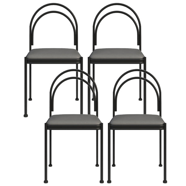 Contemporary Upholstered Armless Dining Chair Open Back Dining Chair for Home Grey 4 Piece Set Clearhalo 'Dining Chairs' 'Dining Tables & Seating' 'dining_chair' 'furn' 'furn_dining_chair' 'Furniture' 'furniture_dining_chair' 'Kitchen & Dining Furniture' 4985968