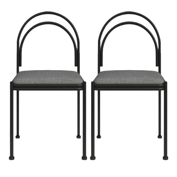 Contemporary Upholstered Armless Dining Chair Open Back Dining Chair for Home Dark Gray 2 Piece Set Clearhalo 'Dining Chairs' 'Dining Tables & Seating' 'dining_chair' 'furn' 'furn_dining_chair' 'Furniture' 'furniture_dining_chair' 'Kitchen & Dining Furniture' 4985972