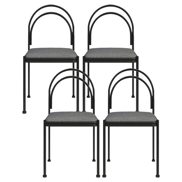 Contemporary Upholstered Armless Dining Chair Open Back Dining Chair for Home Dark Gray 4 Piece Set Clearhalo 'Dining Chairs' 'Dining Tables & Seating' 'dining_chair' 'furn' 'furn_dining_chair' 'Furniture' 'furniture_dining_chair' 'Kitchen & Dining Furniture' 4985974