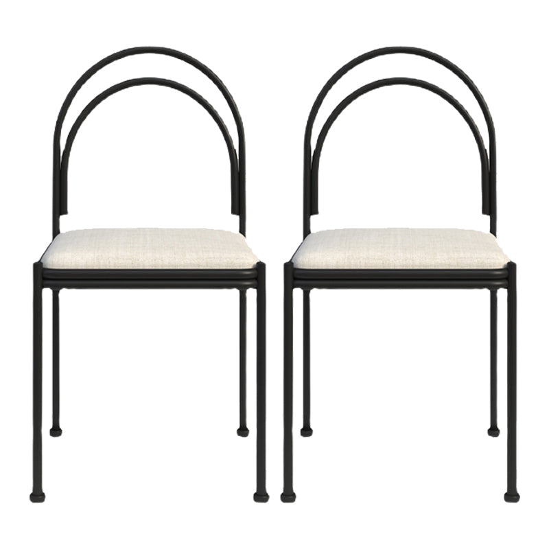 Contemporary Upholstered Armless Dining Chair Open Back Dining Chair for Home White 2 Piece Set Clearhalo 'Dining Chairs' 'Dining Tables & Seating' 'dining_chair' 'furn' 'furn_dining_chair' 'Furniture' 'furniture_dining_chair' 'Kitchen & Dining Furniture' 4985977