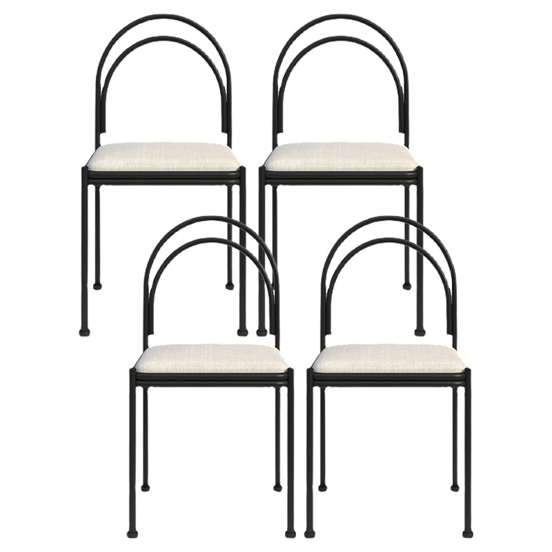 Contemporary Upholstered Armless Dining Chair Open Back Dining Chair for Home White 4 Piece Set Clearhalo 'Dining Chairs' 'Dining Tables & Seating' 'dining_chair' 'furn' 'furn_dining_chair' 'Furniture' 'furniture_dining_chair' 'Kitchen & Dining Furniture' 4985978