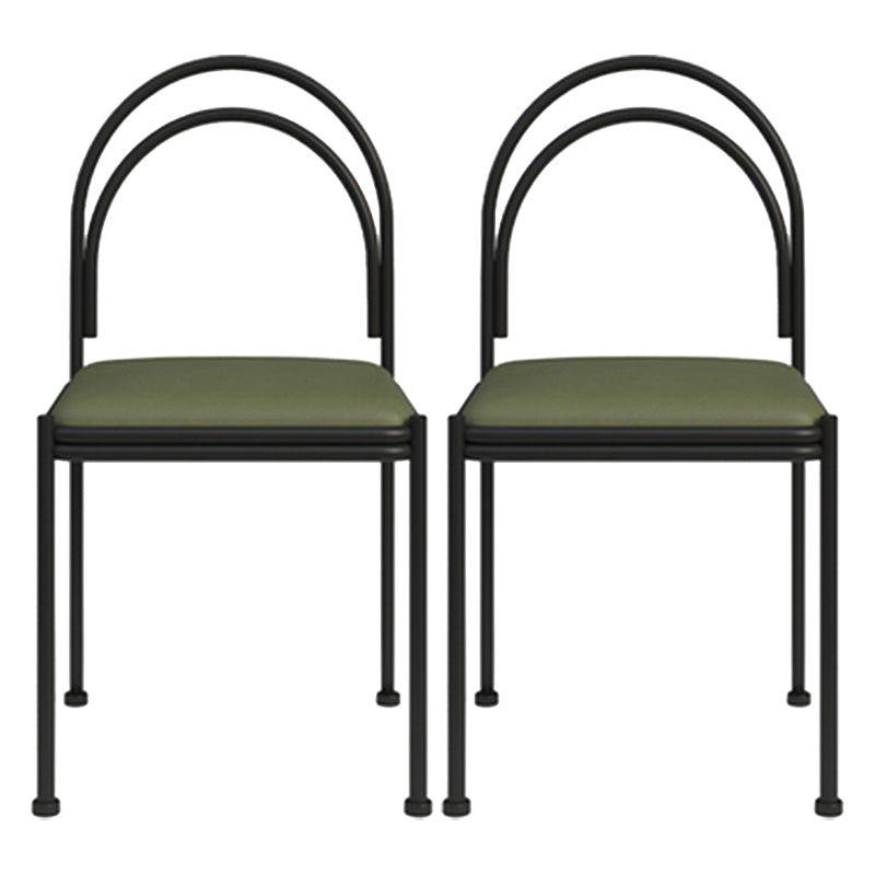 Contemporary Upholstered Armless Dining Chair Open Back Dining Chair for Home Green 2 Piece Set Clearhalo 'Dining Chairs' 'Dining Tables & Seating' 'dining_chair' 'furn' 'furn_dining_chair' 'Furniture' 'furniture_dining_chair' 'Kitchen & Dining Furniture' 4985980