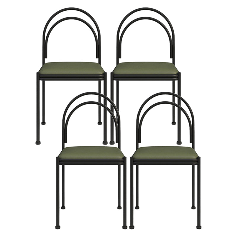 Contemporary Upholstered Armless Dining Chair Open Back Dining Chair for Home Green 4 Piece Set Clearhalo 'Dining Chairs' 'Dining Tables & Seating' 'dining_chair' 'furn' 'furn_dining_chair' 'Furniture' 'furniture_dining_chair' 'Kitchen & Dining Furniture' 4985981