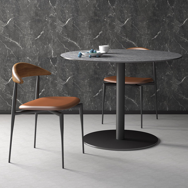 Faux Leather Side Chair Contemporary Open Back Dining Room Chair Clearhalo 'Dining Chairs' 'Dining Tables & Seating' 'dining_chair' 'furn' 'furn_dining_chair' 'Furniture' 'furniture_dining_chair' 'Kitchen & Dining Furniture' 4985986