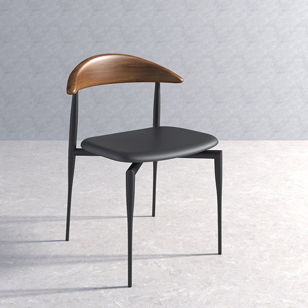 Faux Leather Side Chair Contemporary Open Back Dining Room Chair Clearhalo 'Dining Chairs' 'Dining Tables & Seating' 'dining_chair' 'furn' 'furn_dining_chair' 'Furniture' 'furniture_dining_chair' 'Kitchen & Dining Furniture' 4985989