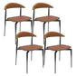 Faux Leather Side Chair Contemporary Open Back Dining Room Chair Brown 4 Piece Set Clearhalo 'Dining Chairs' 'Dining Tables & Seating' 'dining_chair' 'furn' 'furn_dining_chair' 'Furniture' 'furniture_dining_chair' 'Kitchen & Dining Furniture' 4985994