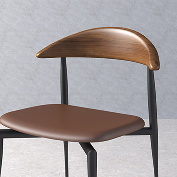 Faux Leather Side Chair Contemporary Open Back Dining Room Chair Clearhalo 'Dining Chairs' 'Dining Tables & Seating' 'dining_chair' 'furn' 'furn_dining_chair' 'Furniture' 'furniture_dining_chair' 'Kitchen & Dining Furniture' 4985999