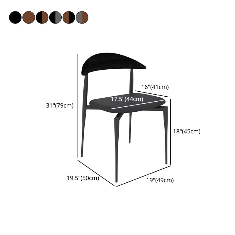 Faux Leather Side Chair Contemporary Open Back Dining Room Chair Clearhalo 'Dining Chairs' 'Dining Tables & Seating' 'dining_chair' 'furn' 'furn_dining_chair' 'Furniture' 'furniture_dining_chair' 'Kitchen & Dining Furniture' 4986011