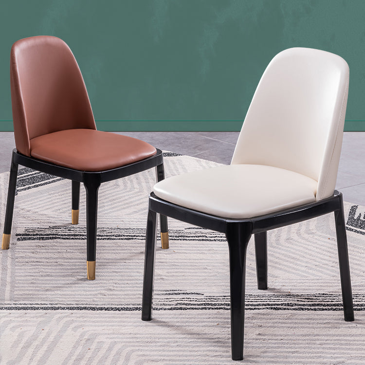 Modern Style Side Chair Leather Indoor Dining Chair with Wooden Legs Clearhalo 'Dining Chairs' 'Dining Tables & Seating' 'dining_chair' 'furn' 'furn_dining_chair' 'Furniture' 'furniture_dining_chair' 'Kitchen & Dining Furniture' 4986015