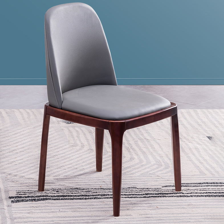 Modern Style Side Chair Leather Indoor Dining Chair with Wooden Legs Clearhalo 'Dining Chairs' 'Dining Tables & Seating' 'dining_chair' 'furn' 'furn_dining_chair' 'Furniture' 'furniture_dining_chair' 'Kitchen & Dining Furniture' 4986017