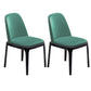 Modern Style Side Chair Leather Indoor Dining Chair with Wooden Legs Green 2 Piece Set Black Clearhalo 'Dining Chairs' 'Dining Tables & Seating' 'dining_chair' 'furn' 'furn_dining_chair' 'Furniture' 'furniture_dining_chair' 'Kitchen & Dining Furniture' 4986033