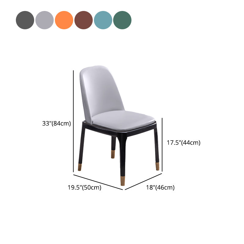 Modern Style Side Chair Leather Indoor Dining Chair with Wooden Legs Clearhalo 'Dining Chairs' 'Dining Tables & Seating' 'dining_chair' 'furn' 'furn_dining_chair' 'Furniture' 'furniture_dining_chair' 'Kitchen & Dining Furniture' 4986036
