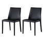 Glam Dining Room Armless Chairs Faux Leather Metal Base Dining Chairs Black 2 Piece Set Clearhalo 'Dining Chairs' 'Dining Tables & Seating' 'dining_chair' 'furn' 'furn_dining_chair' 'Furniture' 'furniture_dining_chair' 'Kitchen & Dining Furniture' 4986038