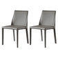 Glam Dining Room Armless Chairs Faux Leather Metal Base Dining Chairs Grey 2 Piece Set Clearhalo 'Dining Chairs' 'Dining Tables & Seating' 'dining_chair' 'furn' 'furn_dining_chair' 'Furniture' 'furniture_dining_chair' 'Kitchen & Dining Furniture' 4986042