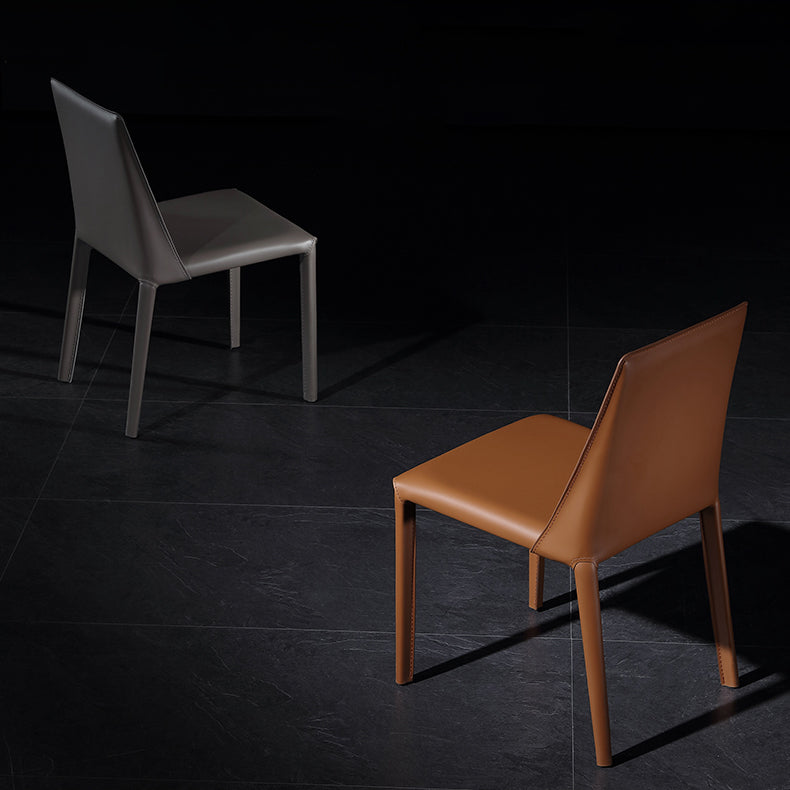 Glam Dining Room Armless Chairs Faux Leather Metal Base Dining Chairs Clearhalo 'Dining Chairs' 'Dining Tables & Seating' 'dining_chair' 'furn' 'furn_dining_chair' 'Furniture' 'furniture_dining_chair' 'Kitchen & Dining Furniture' 4986052