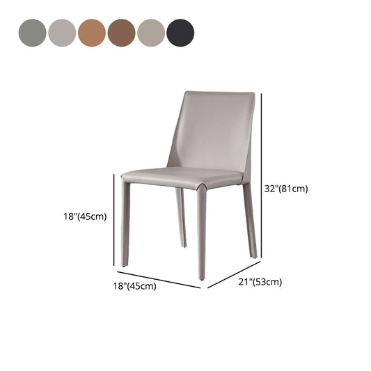 Glam Dining Room Armless Chairs Faux Leather Metal Base Dining Chairs Clearhalo 'Dining Chairs' 'Dining Tables & Seating' 'dining_chair' 'furn' 'furn_dining_chair' 'Furniture' 'furniture_dining_chair' 'Kitchen & Dining Furniture' 4986058