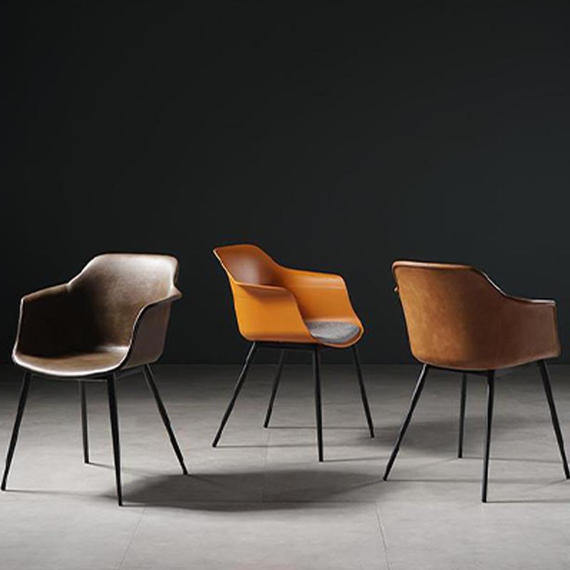 Metal Contemporary Kitchen Dining Chair Arm Solid Back Chair Clearhalo 'Dining Chairs' 'Dining Tables & Seating' 'dining_chair' 'Furniture' 'furniture_dining_chair' 'Kitchen & Dining Furniture' 4986062