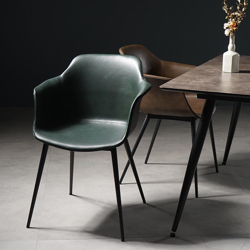 Metal Contemporary Kitchen Dining Chair Arm Solid Back Chair Clearhalo 'Dining Chairs' 'Dining Tables & Seating' 'dining_chair' 'Furniture' 'furniture_dining_chair' 'Kitchen & Dining Furniture' 4986063