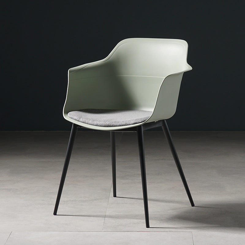 Metal Contemporary Kitchen Dining Chair Arm Solid Back Chair Light Green Clearhalo 'Dining Chairs' 'Dining Tables & Seating' 'dining_chair' 'Furniture' 'furniture_dining_chair' 'Kitchen & Dining Furniture' 4986068