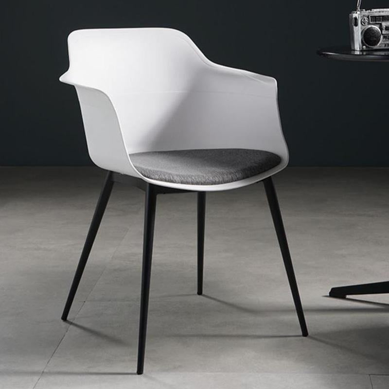 Metal Contemporary Kitchen Dining Chair Arm Solid Back Chair Clearhalo 'Dining Chairs' 'Dining Tables & Seating' 'dining_chair' 'Furniture' 'furniture_dining_chair' 'Kitchen & Dining Furniture' 4986078